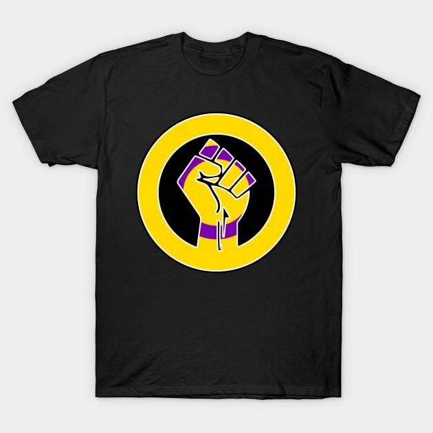 Black Lives Matter Fist Circled LGBTQ Flag Intersex T-Shirt by aaallsmiles